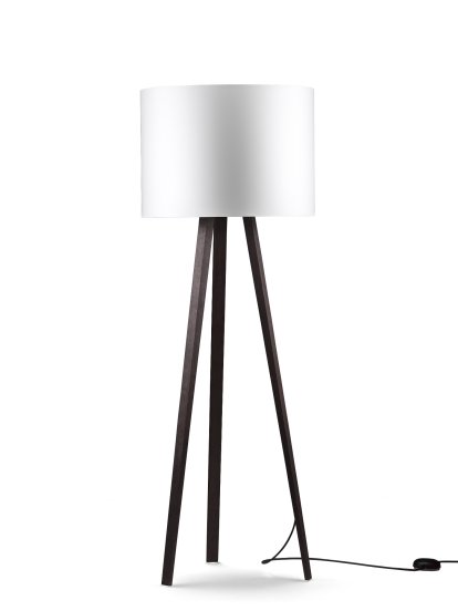 Luca Stand, Moyen (H 140 cm), Chêne fumé, Blanc