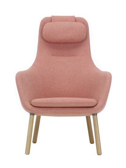 Fauteuil HAL Lounge Chair, Tissu Dumet rose pâle/corail, Sans repose-pieds