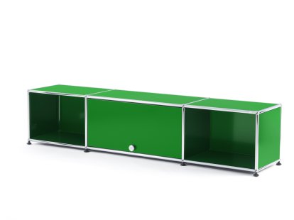 Meuble TV bas Lowboard  USM Haller avec porte escamotable, Vert USM