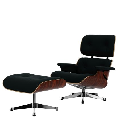 Eames Lounge Chair & Ottoman Calma, Palissandre Santos, Calma, vert pin, 89 cm, Aluminium poli