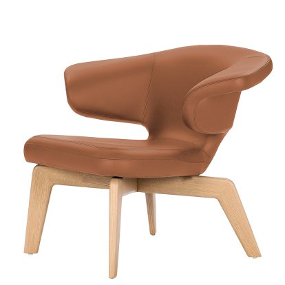 Munich Lounge Chair, Cuir Classic cognac, Chêne naturel