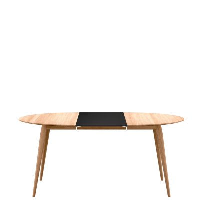 Table PLAYdinner Ronde, Chêne huilé  , L 120-170 cm, MDF noir