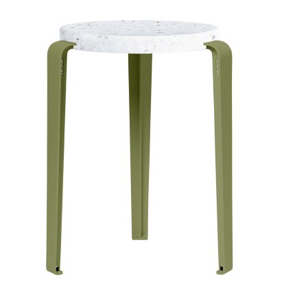 Tabouret Lou, plastique recyclé, Venezia, Vert kaki