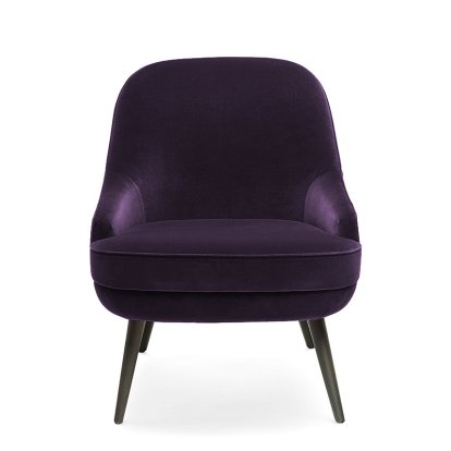 Fauteuil 375, Dossier bas, Tissu Harald aubergine