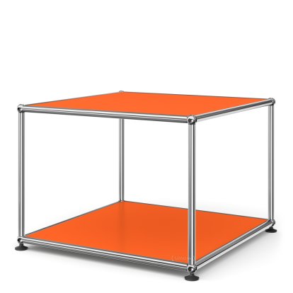 Table d'appoint 50 USM Haller, Panneaux inférieur et supérieur en métal, Orange pur RAL 2004