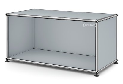 Meuble bas Lowboard M USM Haller ouvert, Argent mat USM