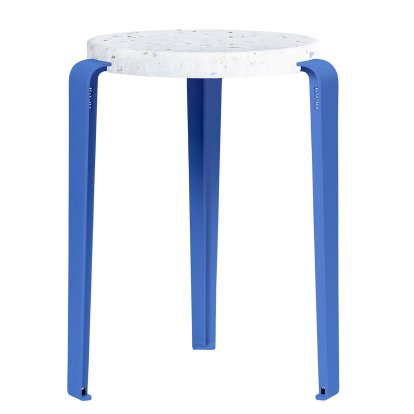 Tabouret Lou, plastique recyclé, Venezia, Bleu azur