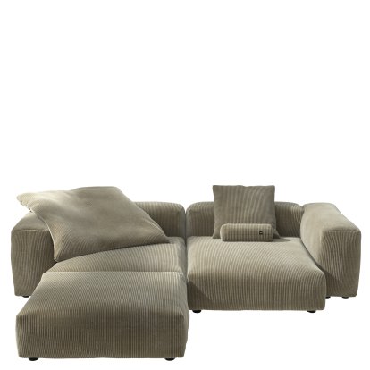 Vetsak Sofa Set 3, Cord velours - Kaki, Avec coussin