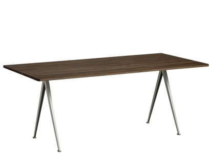 Table Pyramid 02, Chêne fumé, Acier thermolaqué beige