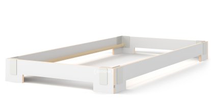 Lit empilable Tagedieb, 100 x 200 cm, Blanc, Sans sommier