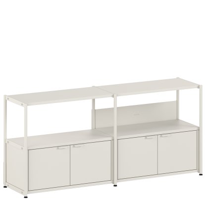 Buffet Unit en acier, 1 x portes doubles, Blanc crème