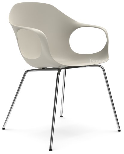 Chaise Elephant Tube, Beige, Acier chromé satiné