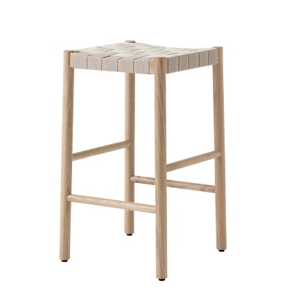Tabouret de bar Betty, Version cuisine: 66 cm, Chêne naturel / lin naturel