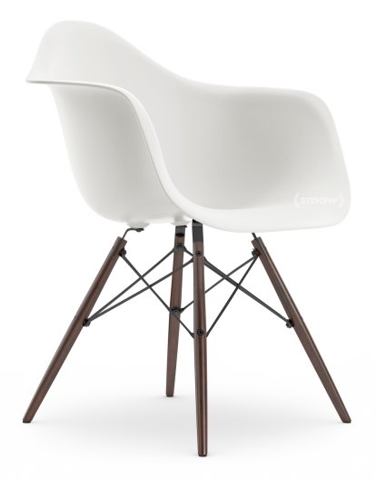 Eames Plastic Armchair RE DAW, Blanc non-RE, Sans rembourrage, Sans rembourrage, Version standard - 43 cm, Érable foncé