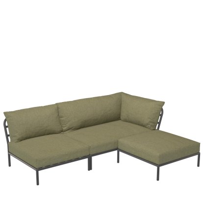 Canapé modulaire Level 2, combinaison 6, Gris foncé, Vert feuille