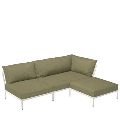 Canapé modulaire Level 2, combinaison 6, Muted White, Vert feuille