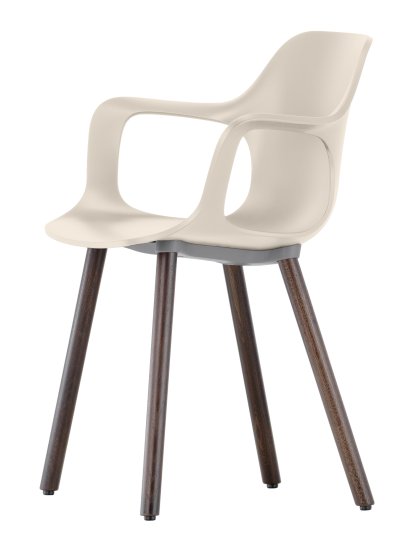 Chaise HAL Armchair Wood, Warmgrey, Chêne massif foncé avec vernis de protection