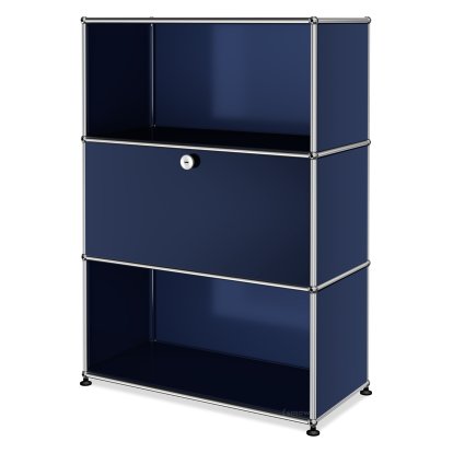 Meuble haut Highboard M avec 1 porte battante , Bleu acier RAL 5011