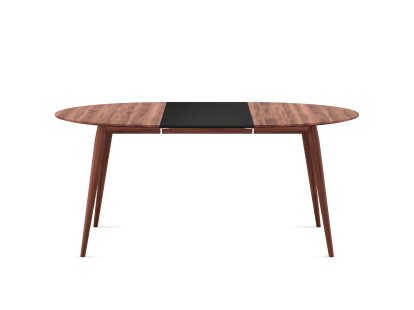 Table PLAYdinner Ronde, Noyer huilé, L 120-170 cm, MDF noir