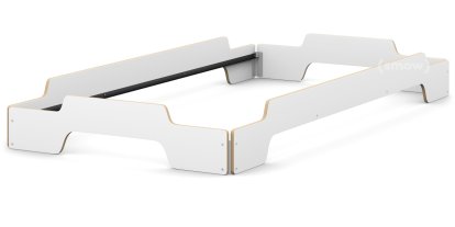 Lit empilable Rolf Heide, 100 x 200, CPL blanc, bords huilés et cirés, Sans sommier