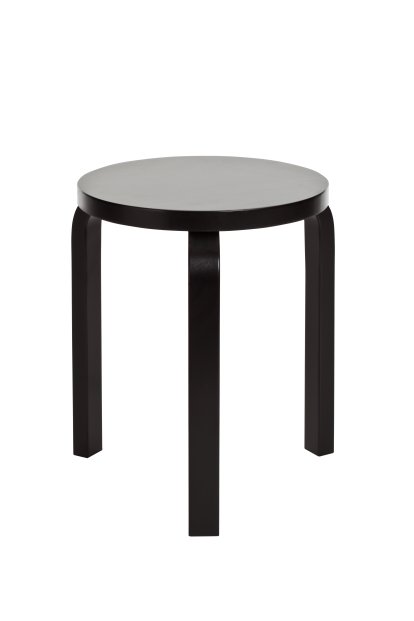 Tabouret 60, Assise et pieds vernis noir