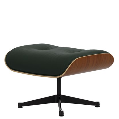 Eames Lounge Chair Ottoman, Noyer naturel, Cuir Premium F jade, Aluminium poli, côtés noirs
