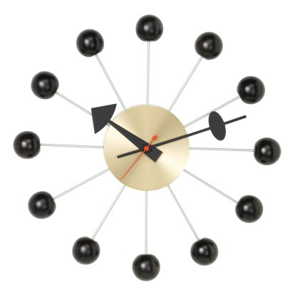 Horloge Ball Clock, Corps laiton, boules noires