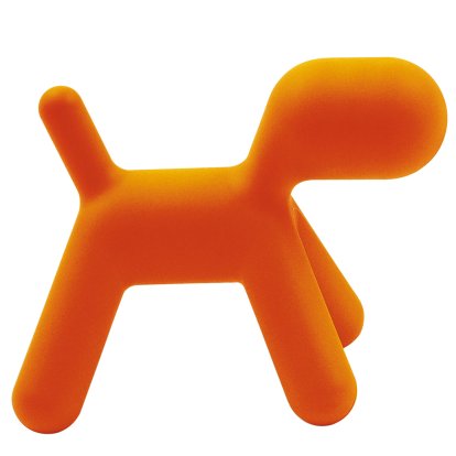 Puppy, Très grand (H 81 x L 61,5 x P 102 cm), Polyéthylène (adapté à une utilisation en extérieur), Orange mat (1001 C)