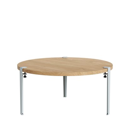 Table basse Brooklyn Tiptoe, Finition chêne, Bleu pâle
