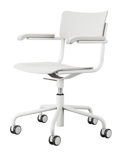 S 43 DR/FDR Atelier, Hêtre laqué blanc pur RAL 9010, Blanc pur (RAL 9010), Avec accotoirs