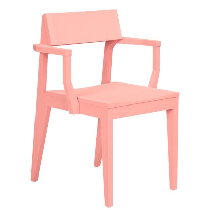 Chaise Schulz avec accotoirs, Non rembourré, Frêne soft pink