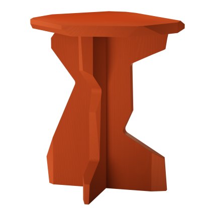 Tabouret Fels, Frêne rouge sienne
