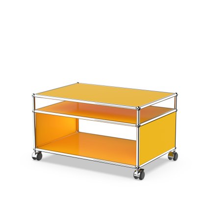 USM Haller table d'appoint à roulettes, Jaune or RAL 1004, Durs pour tapis