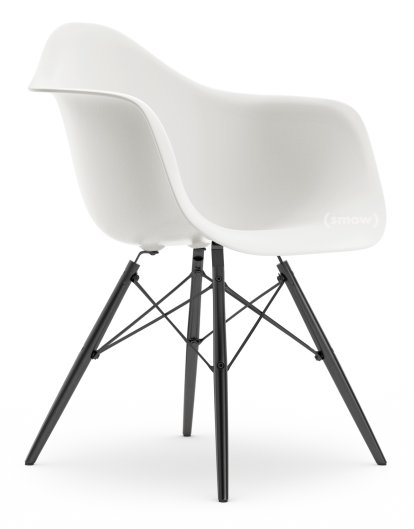 Eames Plastic Armchair RE DAW, Blanc non-RE, Sans rembourrage, Sans rembourrage, Version standard - 43 cm, Érable noir