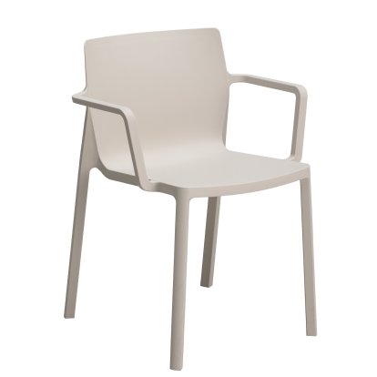 Chaise LP Recycled, Avec accotoirs, Ivoire