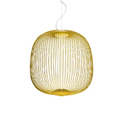 Suspension Spokes, Ø52 cm, Jaune doré, Non dimmable