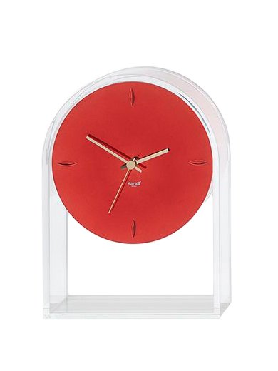 Horloge L'Air du Temps, Transparent/rouge métallique