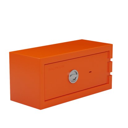 Coffre-fort Balzsafe CONNECT pour étagères USM Haller, 75 cm x 35 cm x 35 cm, Orange pur RAL 2004, Serrure à clé
