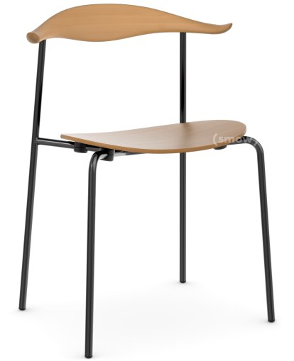 Chaise CH88T, Thermolaqué noir, Hêtre huilé