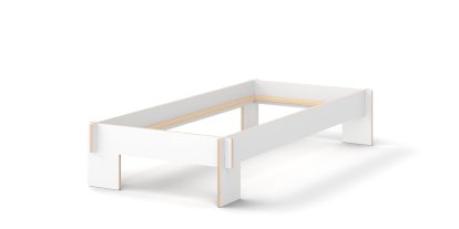 Lit Siebenschläfer, 90 x 200 cm, Sans tête de lit, Blanc, Sans sommier