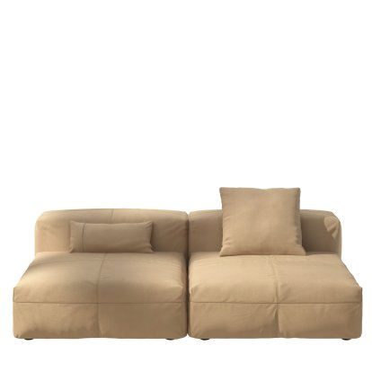 Vetsak Sofa Set 1, L, Cuir - Beige, Avec coussin
