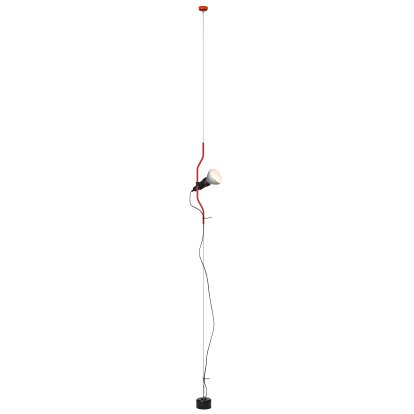 Lampadaire et plafonnier à variateur « Parentesi », Rouge, avec ampoule LED à réflecteur 12 W / 1180 lm