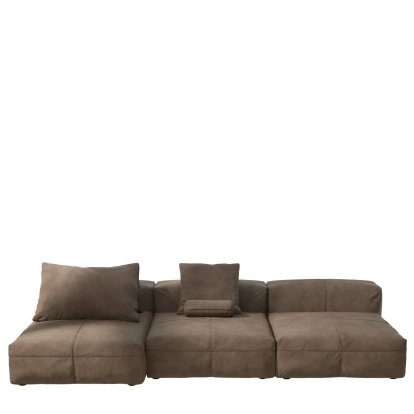 Vetsak Sofa Set 4, Cuir - Cacao, Avec coussin