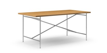 Table à manger Eiermann 2, Chêne naturel, 160 x 83 cm, Chromé