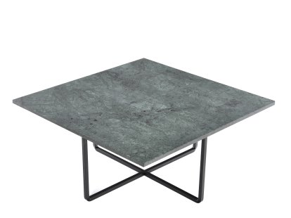 Ninety Table, Grand (H 35 x L 80 x P 80 cm), Vert Indio, Acier thermolaqué noir