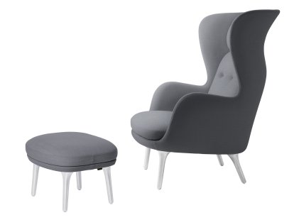 Fauteuil Ro, Christianshavn 1170 - Gris uni clair, Avec repose-pied