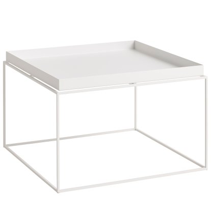 Table avec plateau Tray , H 35/39 x L 60 x P 60 cm, Blanc