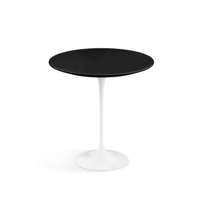 Table d'appoint ronde Saarinen, 51 cm, Blanc, Fenix noir