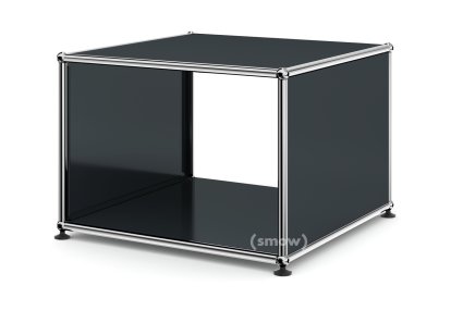 Table d'appoint avec panneaux latéraux USM Haller, 50 cm, Sans tablette intérieure en verre, Anthracite RAL 7016