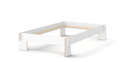 Lit Siebenschläfer, 120 x 200 cm, Sans tête de lit, Blanc, Sans sommier